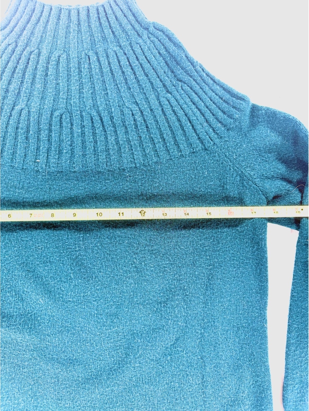 By Anthropologie Teal Turtleneck Statement Sweater - Picture 6 of 7